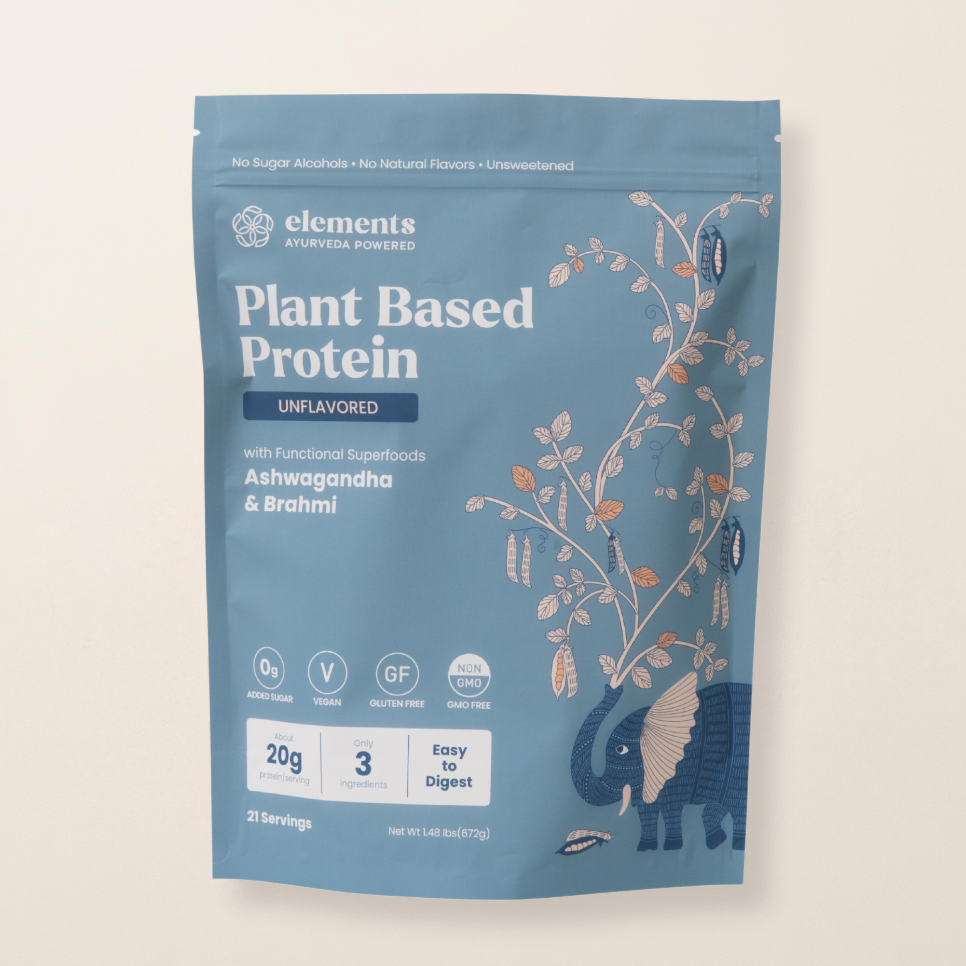 Plant Based Protein Powder: Unflavored (21 Servings)