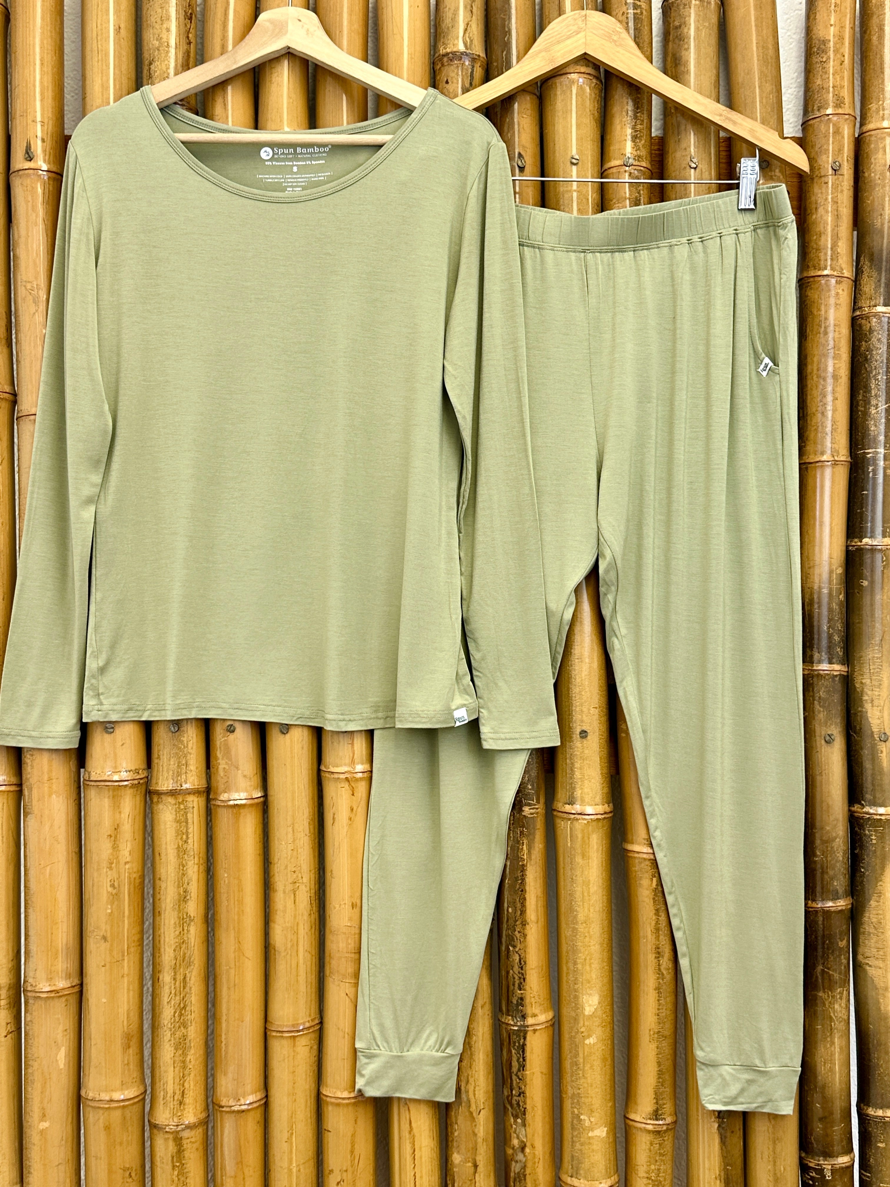 WoBoo—Women's Bamboo Lounge Set - Long Sleeve T-Shirt and Jogger Pants