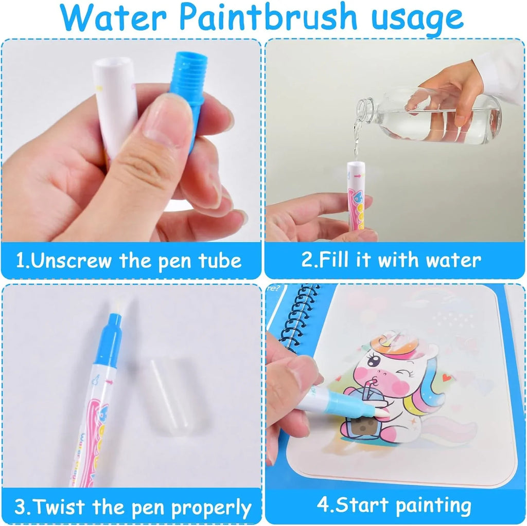 Reusable Water Drawing Book | Mess-Free Magic Painting Pad for Kids