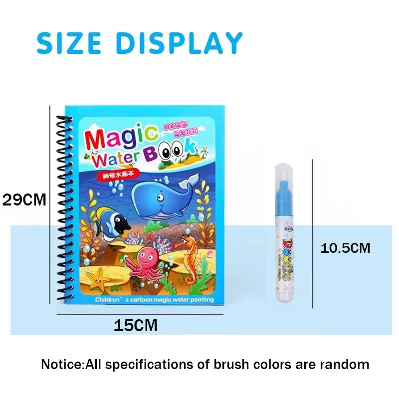Kids Graffiti Picture Book With Refillable Water Pen | Magic Water Drawing Toy