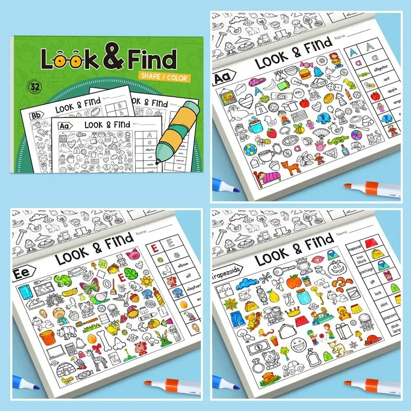 Look and Find Hidden Object Coloring Book | Interactive Seek and Find Activity Workbook for Kids