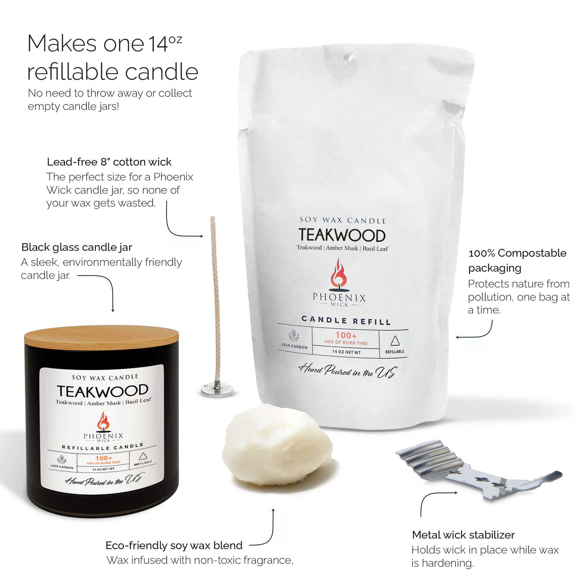 Teakwood - Candle-Making Kit + Jar