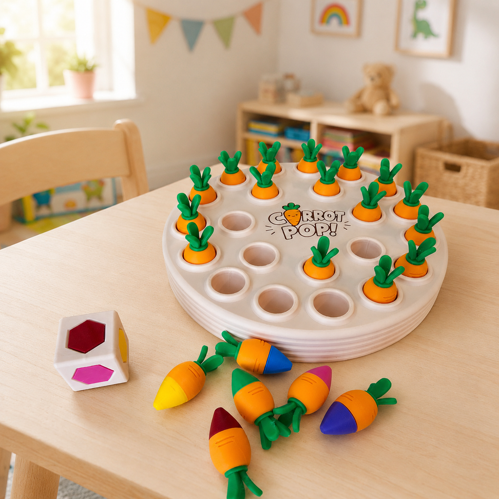 Carrot Pop Memory Game - Travel Puzzle Game for Kids
