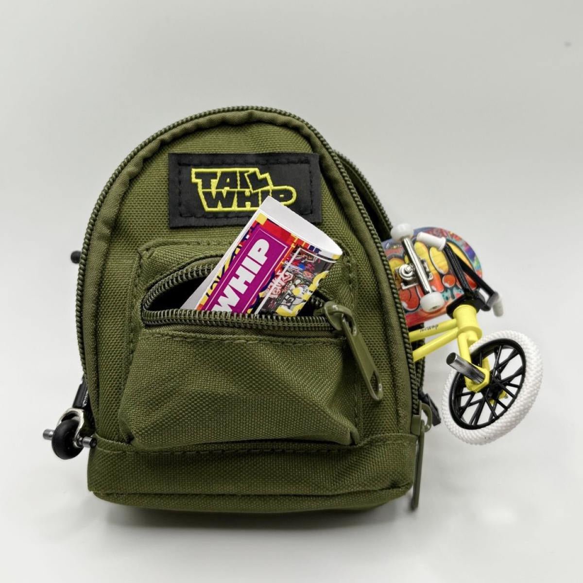 TAILWHIP Mini Backpack for Fingerboards, Finger Scooters, and Finger BMX.