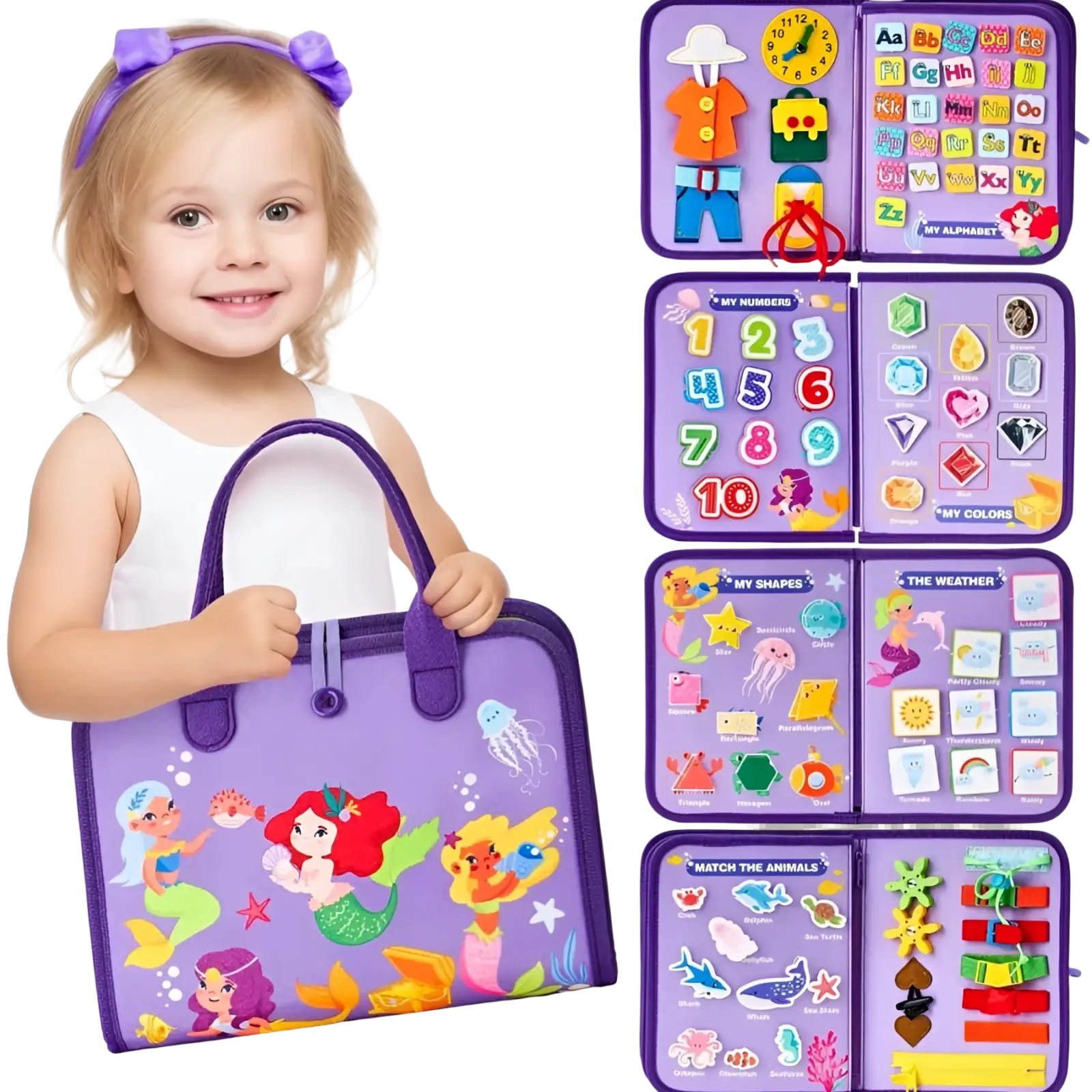 Toddler Busy Board Sensory Felt Learning Toy