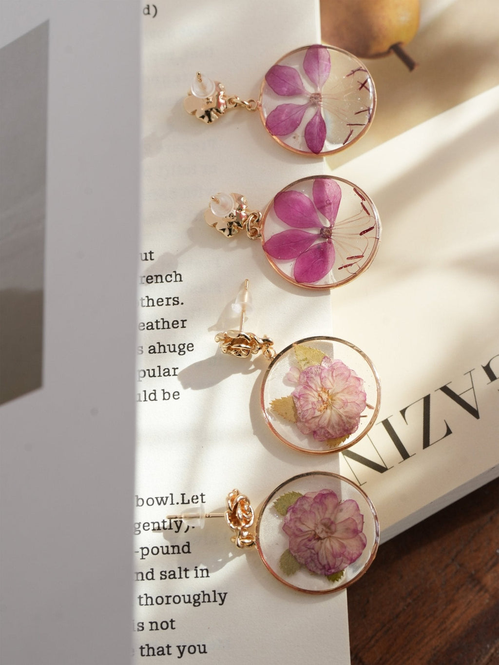 "The Secret Garden" Pressed Flower Earring Set