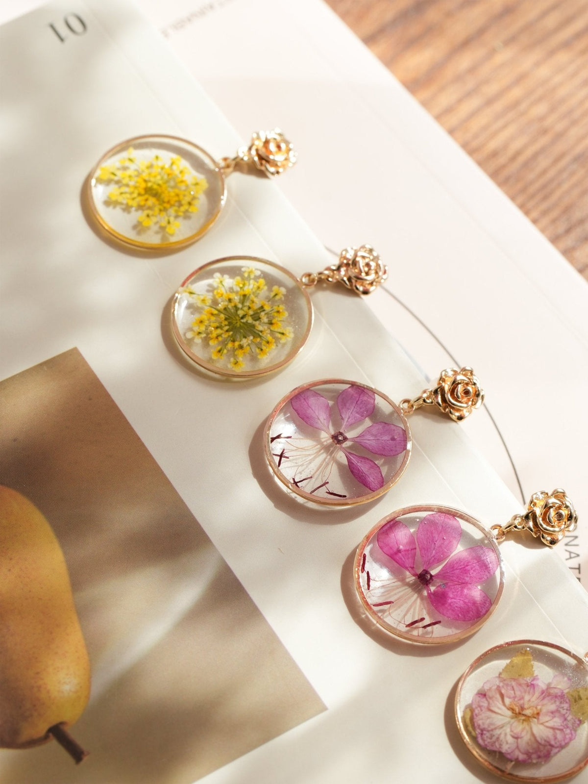 "The Secret Garden" Pressed Flower Earring Set