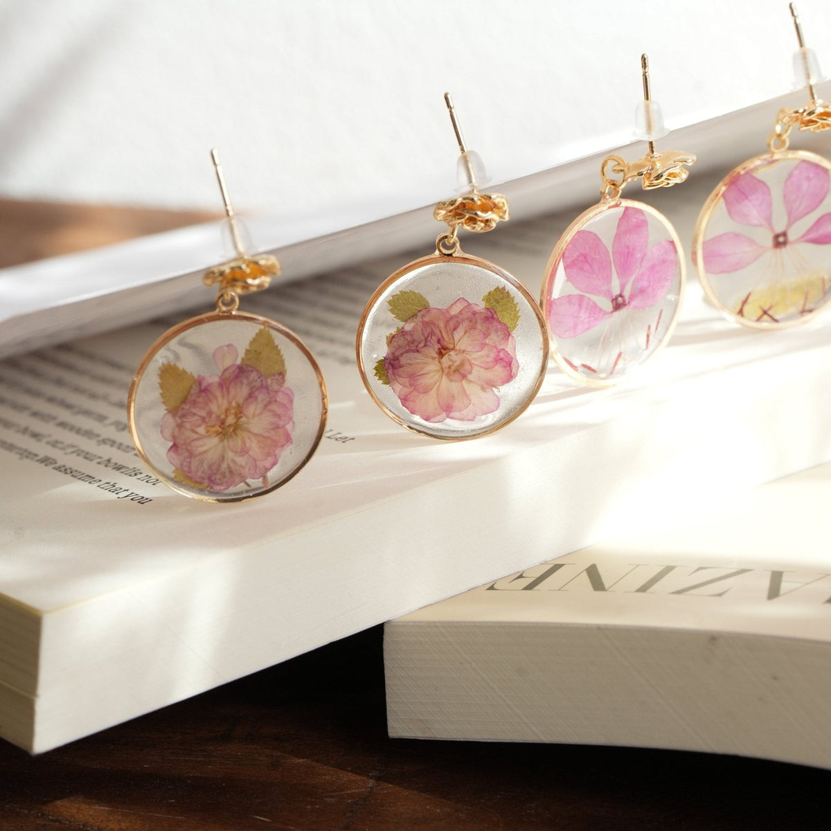 "The Secret Garden" Pressed Flower Earring Set