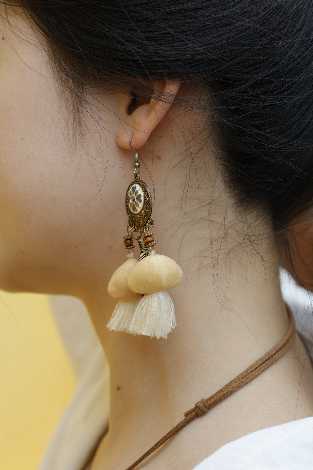 "Vintage Blossom" Antique Floral Seed Earrings