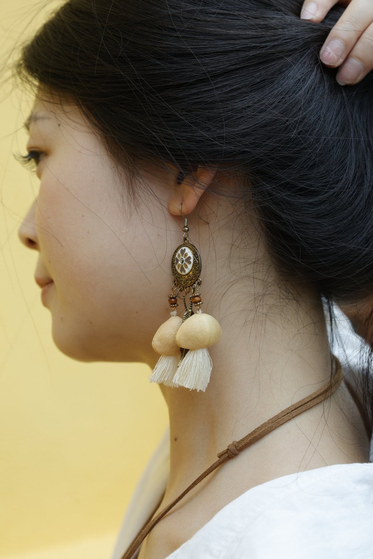 "Vintage Blossom" Antique Floral Seed Earrings